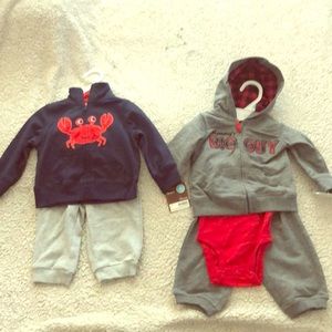 2 sweatshirt/pants set. New! Cute! With tags!